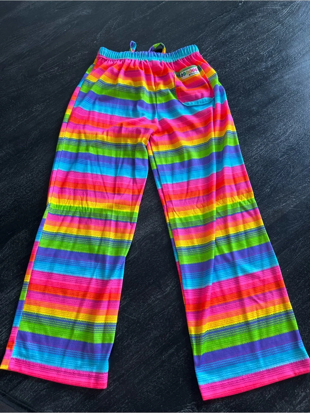 Bright Rainbow Stripe Kids Pajama Pants - Multicolor
